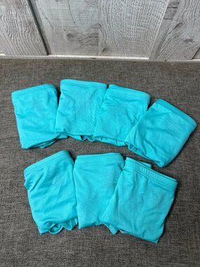 Hanes Girls Breifs Size 6 Aqua Green Comfortable Underwear Panites Pack of 7